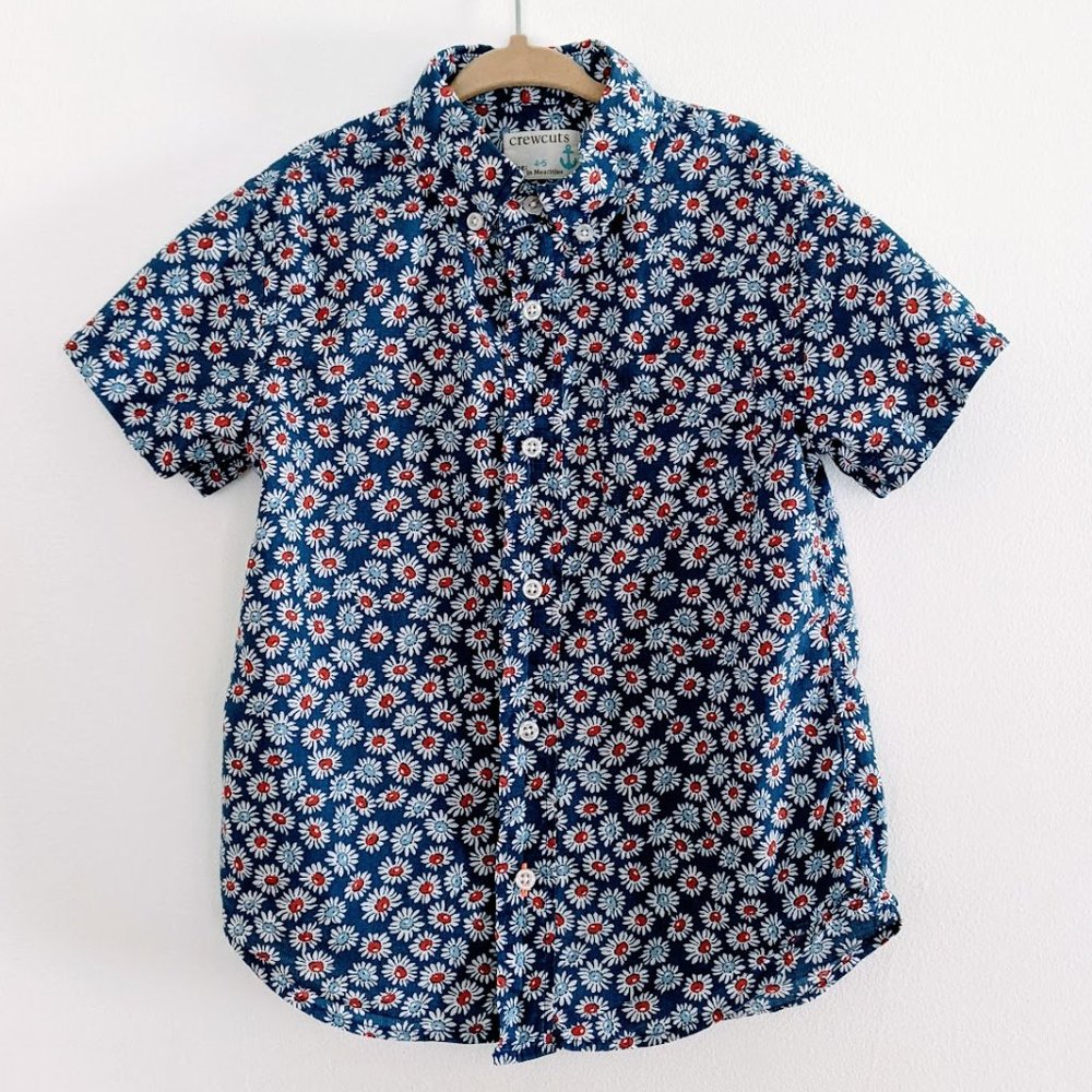 Crewcut flower short sleeve button down shirt boy